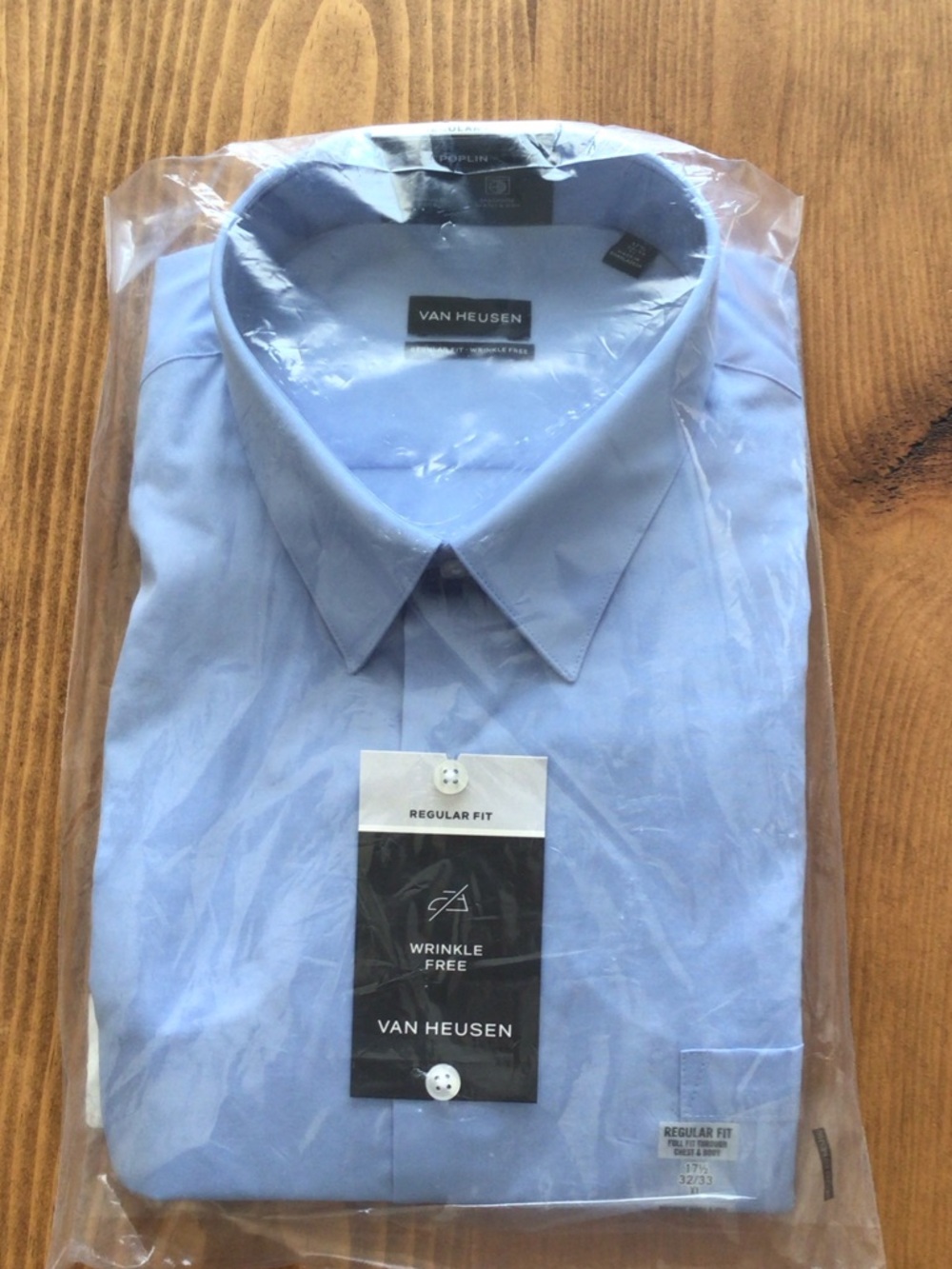 Van Heusen Light Blue Men’s Dress Shirt - Regular Fit  17.5/32-33